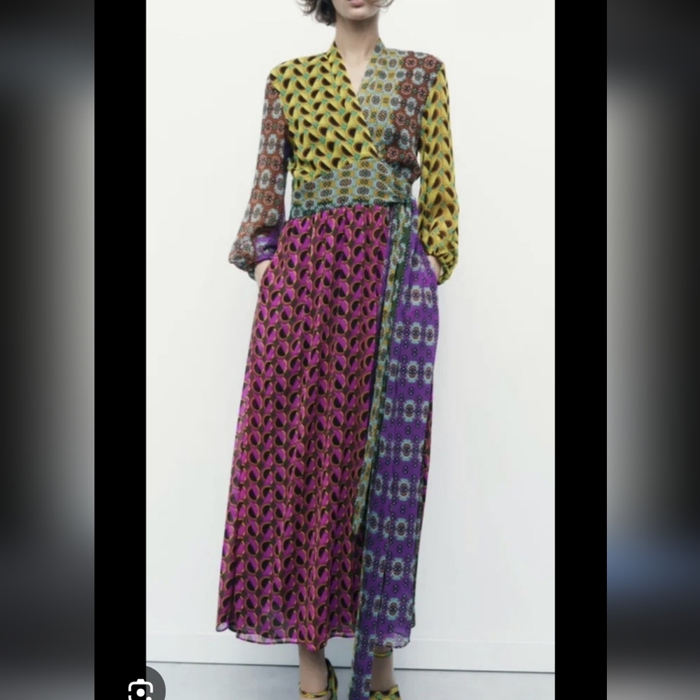 Zara Multicolor Long Sleeve Dress